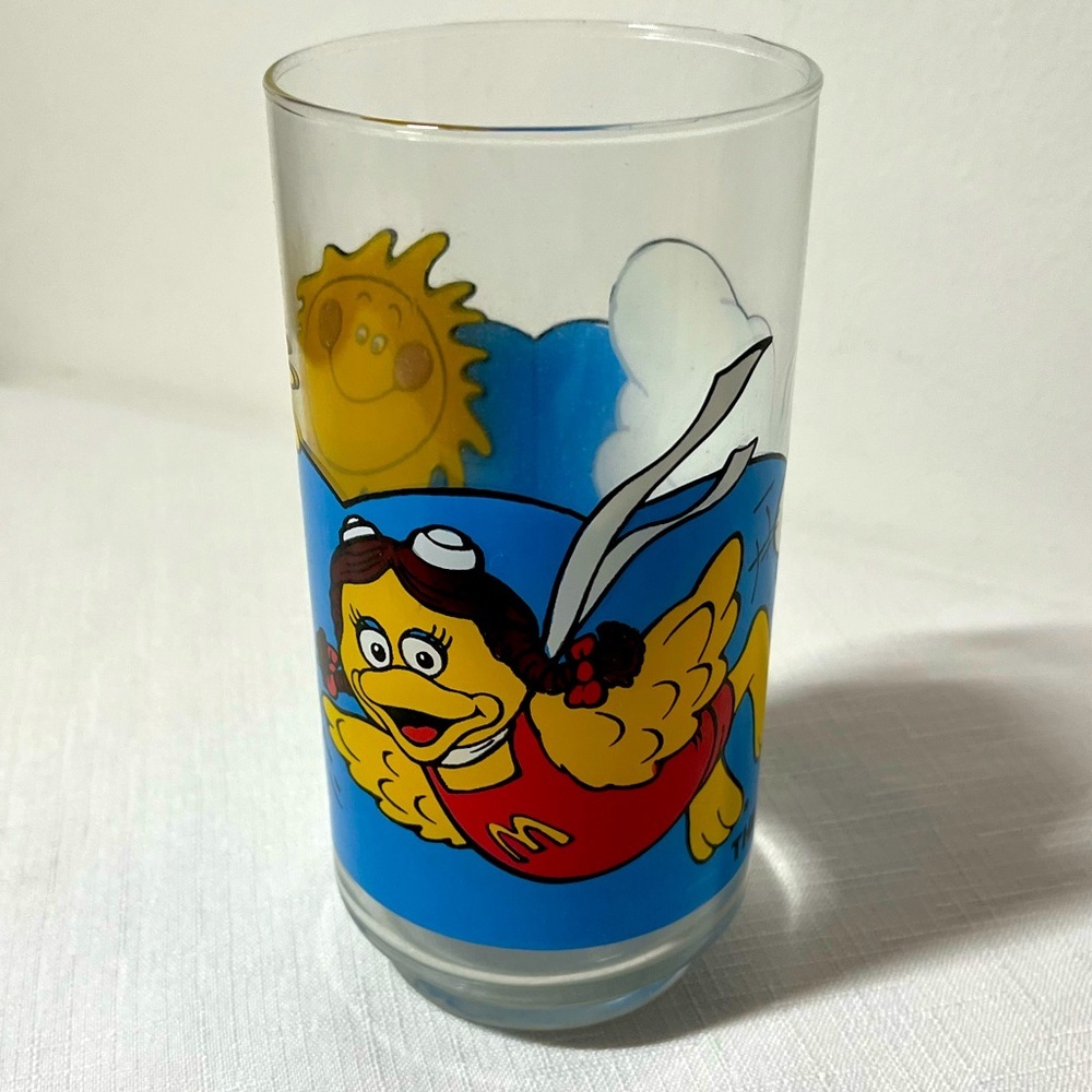 vintage McDonald's drinking glass featuring the character Birdie the Early Bird